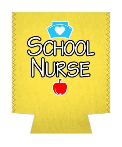 heart apple orange school nurse cap stickers, magnet