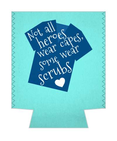heart aqua not all heroes wear capes some wear scrubs stickers, magnet
