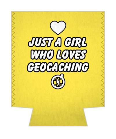 heart compass symbol yellow just a girl who loves geocaching stickers, magnet