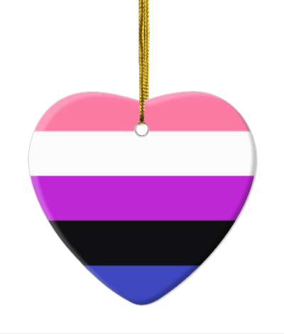 heart genderfluid pride colors flag lgbt stickers, magnet