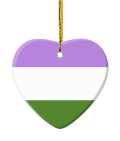 heart genderqueer pride colors flag lgbt stickers, magnet