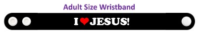 heart i love jesus black wristband