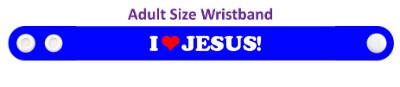 heart i love jesus blue wristband