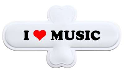 heart i love music stickers, magnet