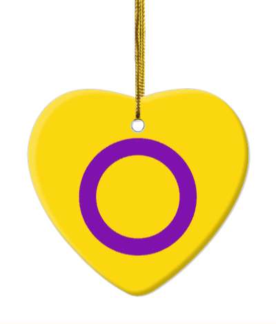 heart intersex pride colors flag lgbt stickers, magnet