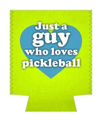 heart just a guy who loves pickleball stickers, magnet