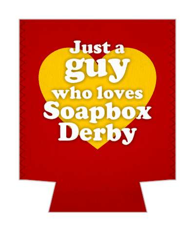 heart just a guy who loves soapbox derby stickers, magnet