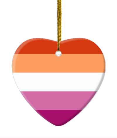 heart lesbian pride colors flag lgbt stickers, magnet