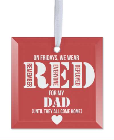 heart on fridays we wear red for my dad until they all come home remember everyone deployed stickers, magnet