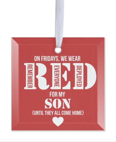 heart on fridays we wear red for my son until they all come home remember everyone deployed stickers, magnet