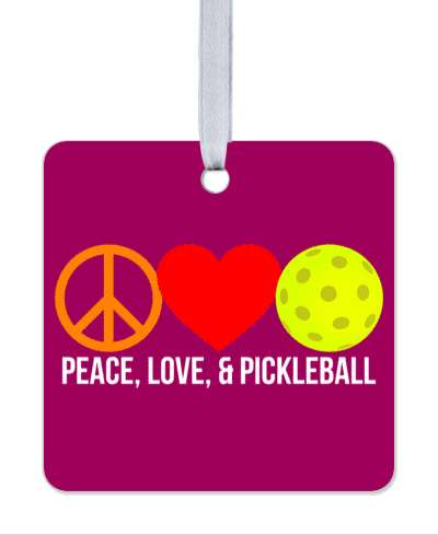 heart peace love and pickleball symbol stickers, magnet