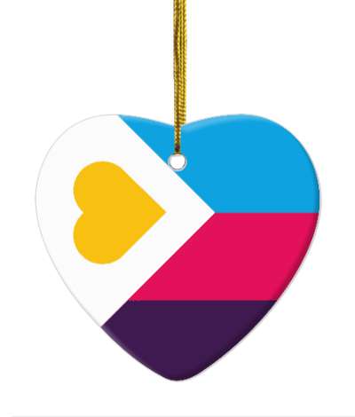 heart polyamory poly pride colors flag lgbt stickers, magnet