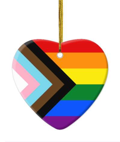 heart progressive pride colors flag lgbt stickers, magnet