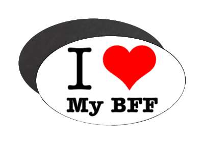 heart red i love my bff best friend forever stickers, magnet
