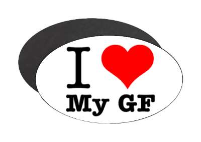 heart red i love my gf girlfriend stickers, magnet