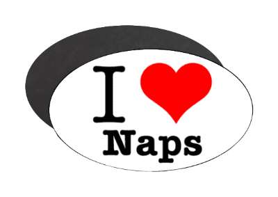 heart red i love naps stickers, magnet