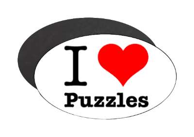 heart red i love puzzles jigsaw stickers, magnet