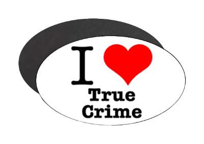 heart red i love true crime stickers, magnet