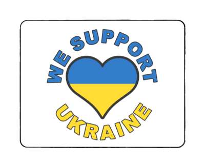 heart we support ukraine heart flag colors white stickers, magnet