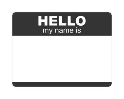 hello my name is nametag fill in black stickers, magnet