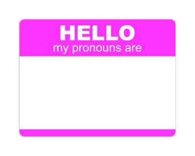 hello my pronouns are name tag purple stickers, magnet
