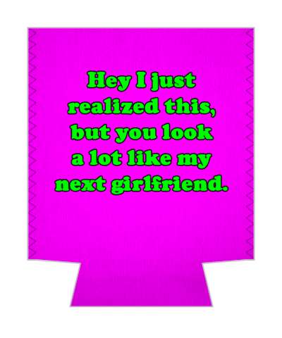 hey i just realized this but you look a lot like my next girlfriend pickup line stickers, magnet