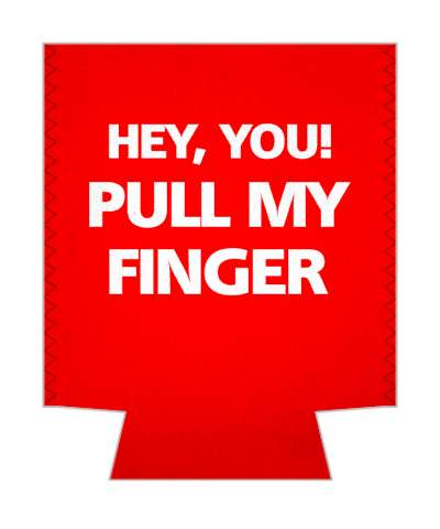 hey you pull my finger red white stickers, magnet