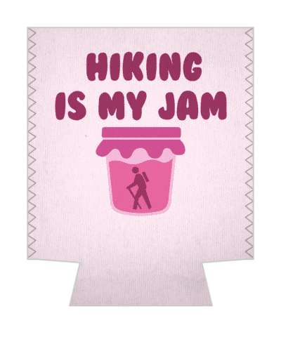 hiker silhouette symbol in jar hiking is my jam wordplay funny stickers, magnet