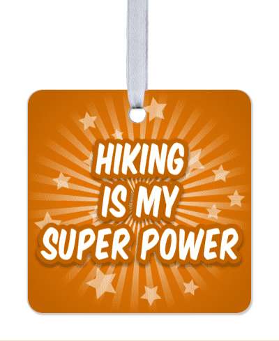 hiking is my super power rays starburst stickers, magnet