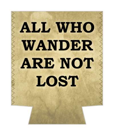 hiking outdoors saying all who wander are not lost stickers, magnet