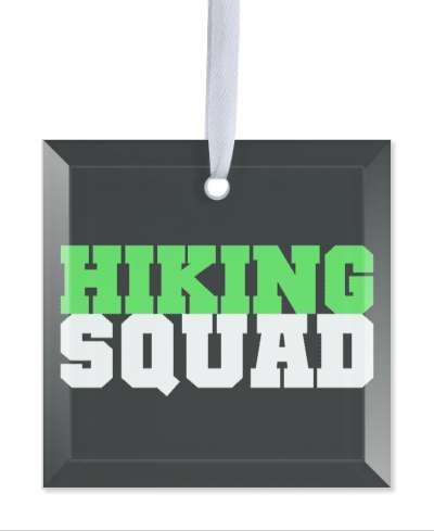 hiking squad team black green white stickers, magnet