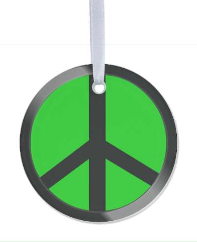 hippie green peace symbol stickers, magnet
