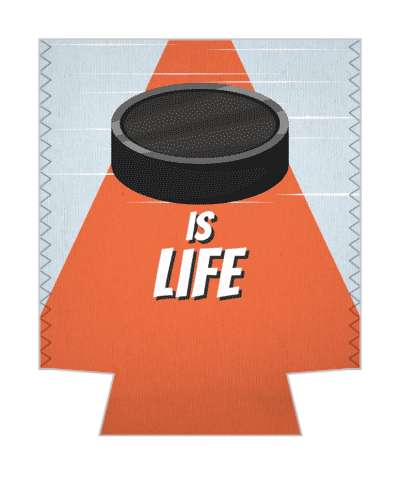 hockey is life hockey puck motion lines orange stickers, magnet