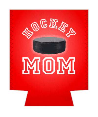 hockey mom puck red team parent stickers, magnet