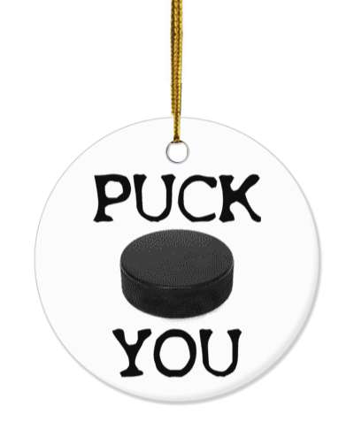 hockey puck you funny wordplay sports joke stickers, magnet