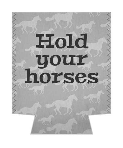 hold your horses horserider saying funny horses silhouettes pattern stickers, magnet