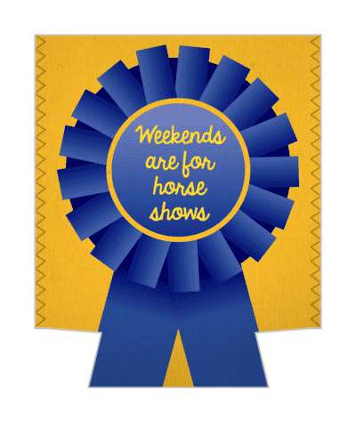 horse ribbon award weekends are for horse shows cursive stickers, magnet