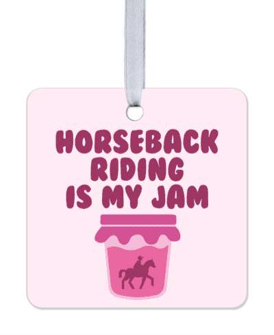 horseback rider in jar horseback riding is my jam word play stickers, magnet