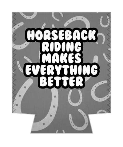 horseback riding makes everything better horseshoes pattern stickers, magnet