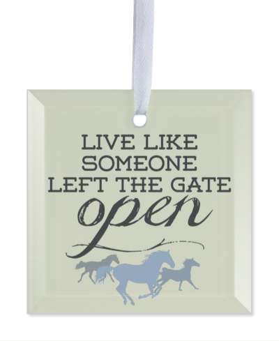 horses running live like someone left the gate open silhouettes stickers, magnet