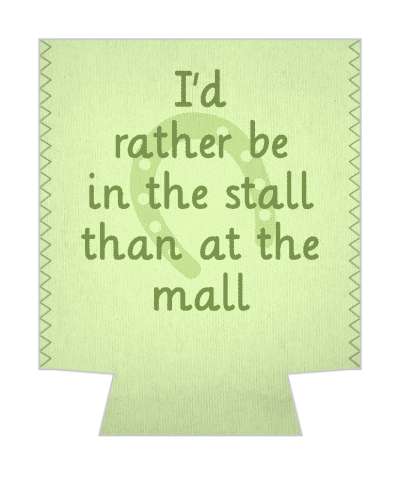 horseshoe id rather be in the stall than at the mall green stickers, magnet