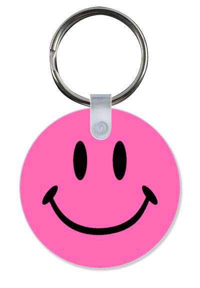 hot pink joy happy smile face classic stickers, magnet