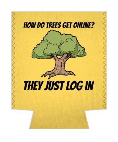 how do trees get online they just log in pun stickers, magnet