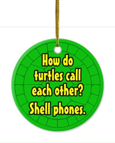 how do turtles call each other shell phones pun green stickers, magnet