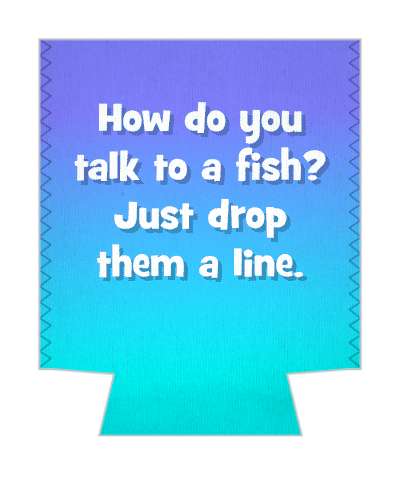 how do you talk to a fish just drop them a line pun stickers, magnet