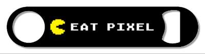 hungry pac man eat pixel funny stickers, magnet