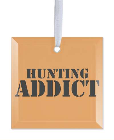 hunting addict stencil orange black stickers, magnet