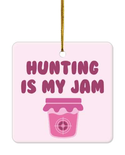 hunting is my jam target in jar wordplay stickers, magnet