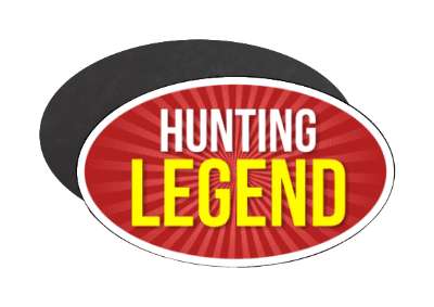 hunting legend red rays yellow white stickers, magnet