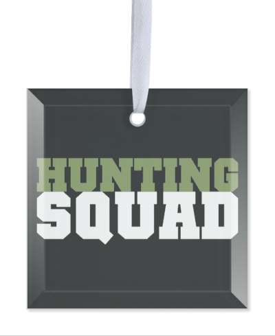 hunting squad team black white green stickers, magnet